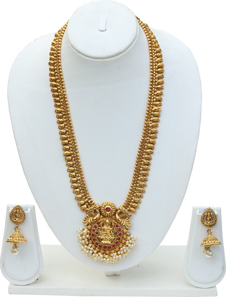 LOOK ETHNIC Green maroon Laxmi pendant 