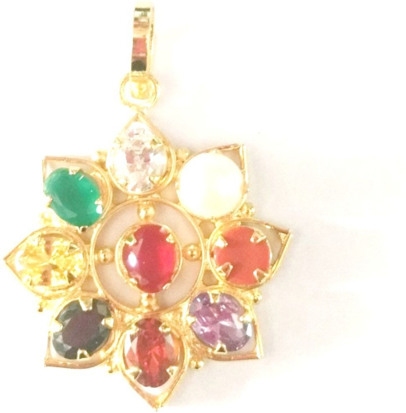 Gemstone Locket Brass Pearl Stone 