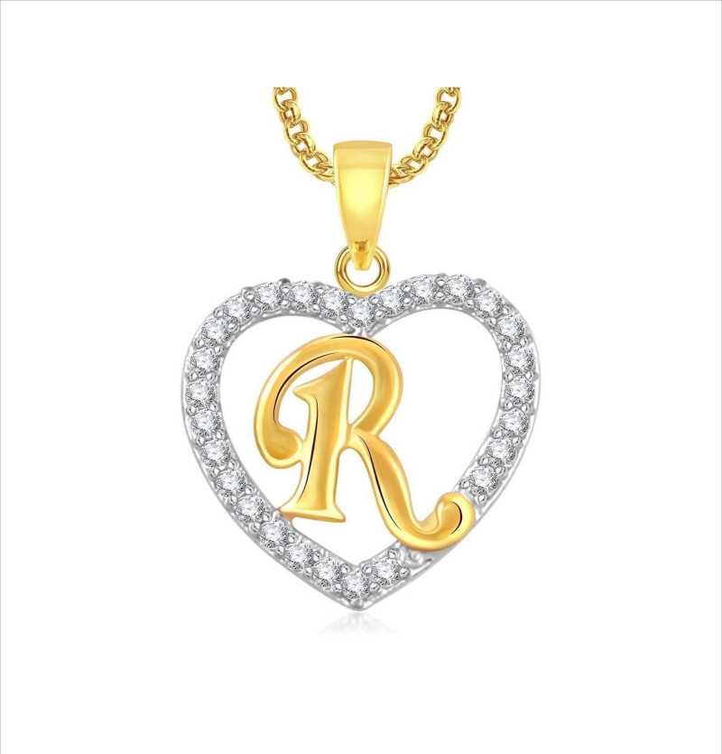 Myki Marvellous Alphabet R Letter Heart Locket With Chain For Men And Women Boys Girlsa A Gold Plated Alloy Pendant Price In India Buy Myki Marvellous Alphabet R Letter Heart Locket With Chain