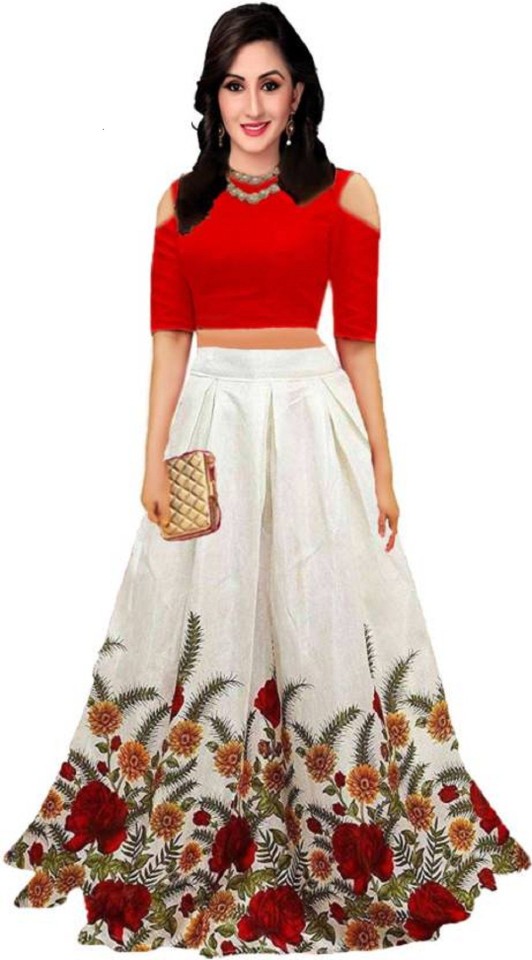 flipkart crop top with long skirt