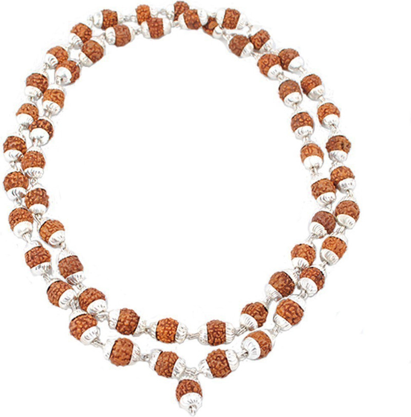 silver coated rudraksha mala