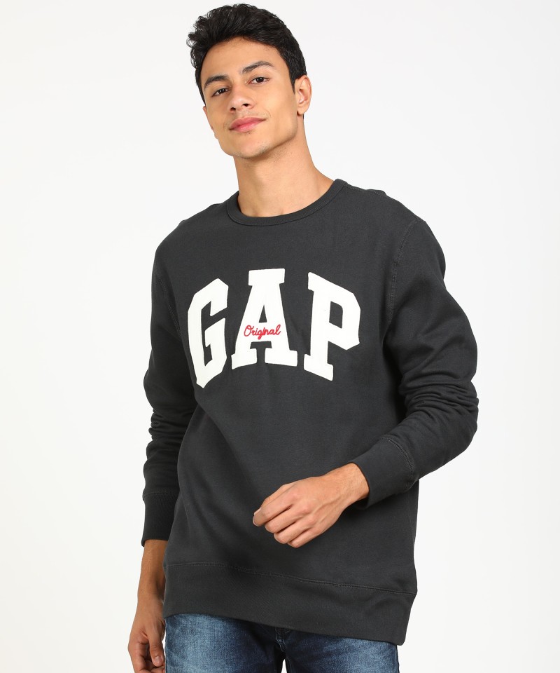 gap full sleeve applique men sweatshirt