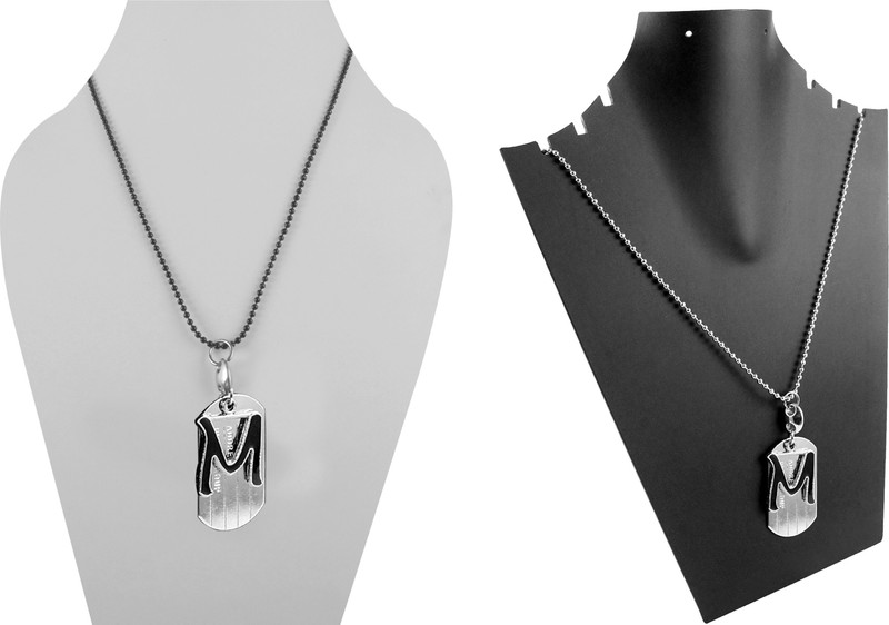 M Alphabet Dog tag Pendant Locket 