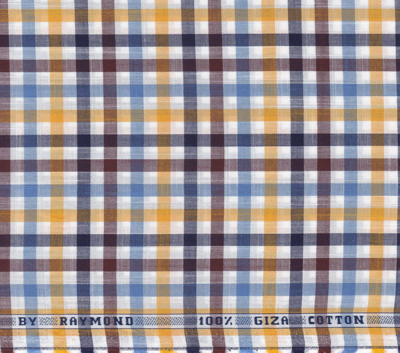 Raymond Cotton Blend Checkered Shirt 