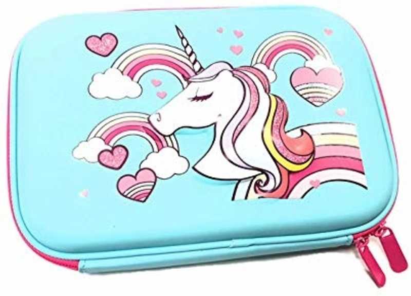Valuestore Unicorn Print Large Capacity Hardtop Eva Pencil Case