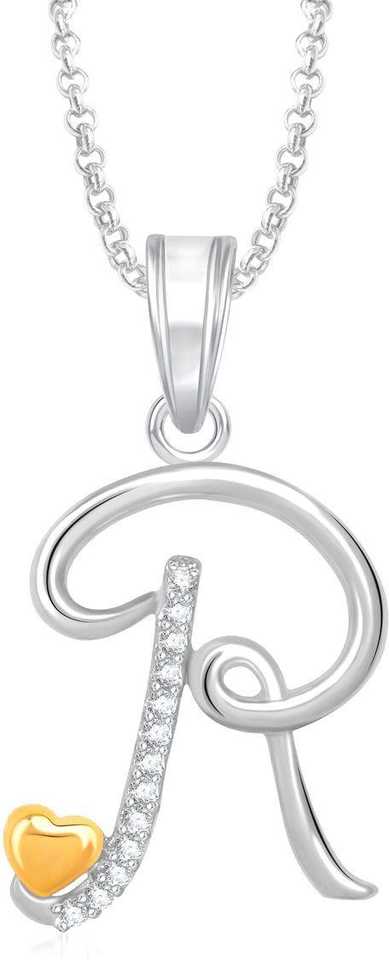 Divastri R Letter Alphabet Necklace Pendants Chain Heart Pendant For Girls Boys Women Mens Valentine Gift Silver Gold Plated Cubic Zirconia Diamond Alloy Stone In India - R Necklace Pendants Divastri R Letter Alphabet Necklace Pendants Chain Heart Pendant For Girls Boys Women Mens Valentine Gift Silver Gold Plated Cubic Zirconia Diamond Alloy Stone In India - R Necklace Pendants