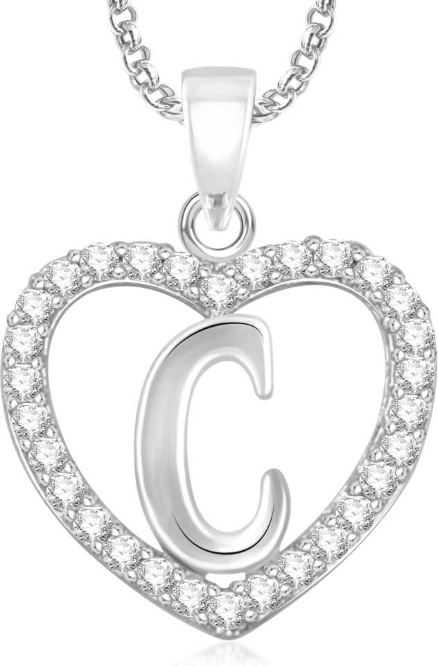 Divastri C Letter Alphabet Chain Necklace Pendants For Girls Boys Women Mens Valentine Gift Silver Cubic Zirconia Diamond Alloy Pendant Price In India Buy Divastri C Letter Alphabet Chain