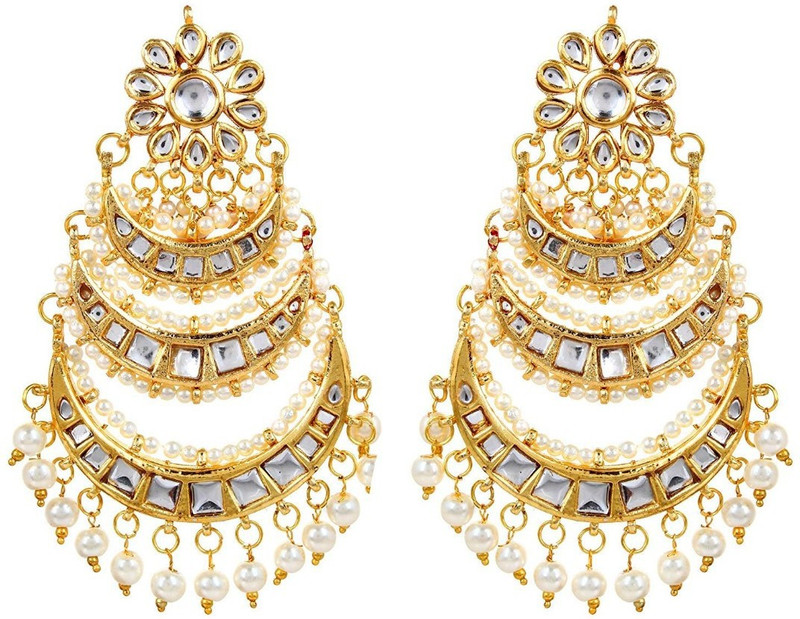 Buy Abhaah 3 layers kundan chandbali 