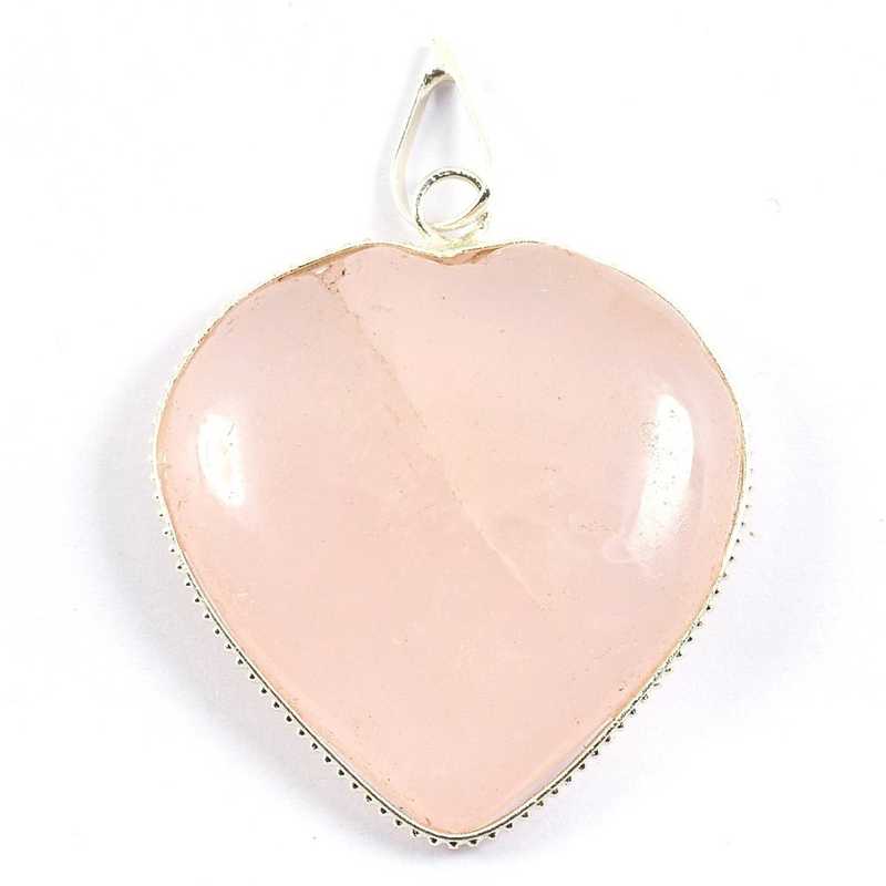 Crystu Natural Rose Quartz Heart Shape Pendant For Reiki Healing - Large Rose Quartz Heart Pendant Crystu Natural Rose Quartz Heart Shape Pendant For Reiki Healing - Large Rose Quartz Heart Pendant