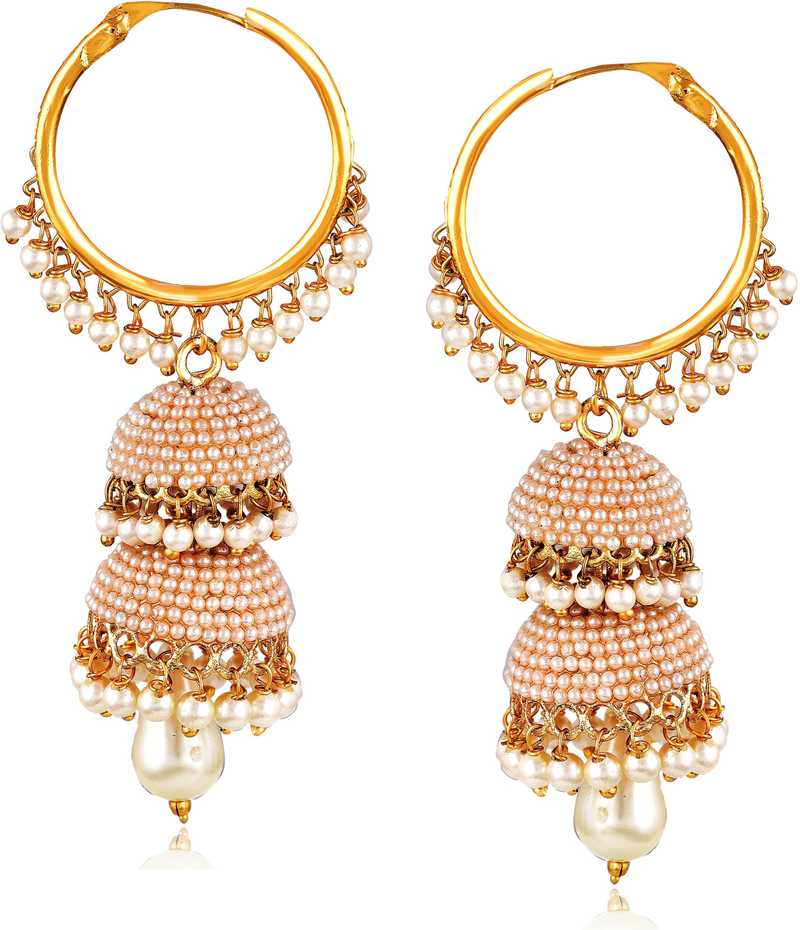Flipkart Com Buy Divastri Wedding Traditional Kundan Moti Jhumka Earrings For Girls Women Gold Plated Fancy Party Wear Stylish Cubic Zirconia Pearl Alloy Earring Set Chandbali Earring Jhumki Earring Hoop Earring Online