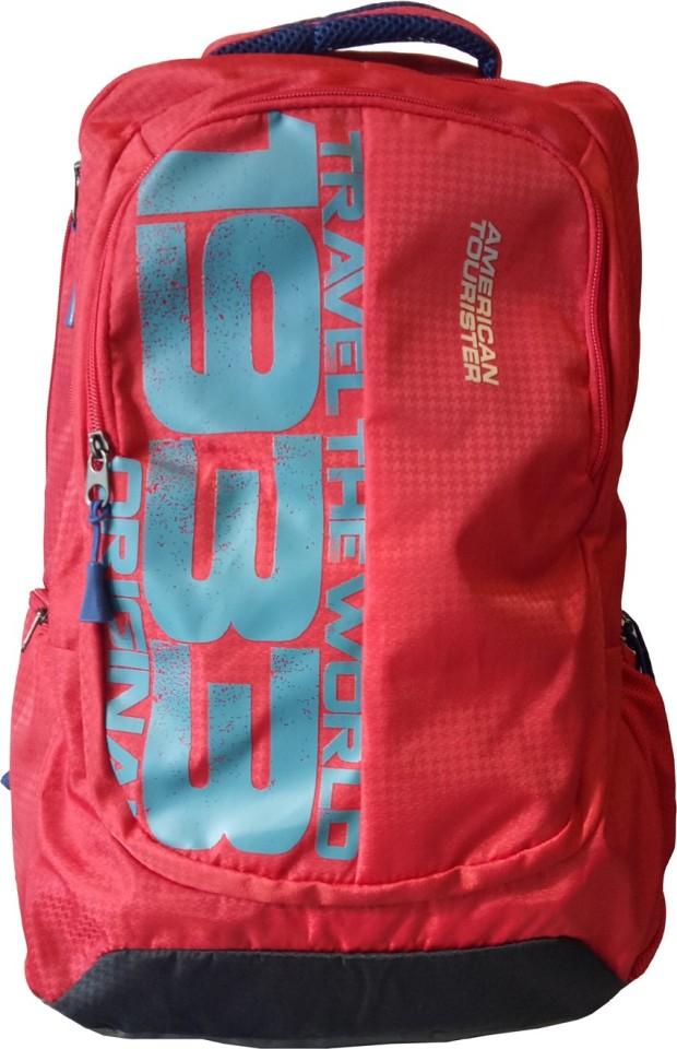 american tourister red backpack