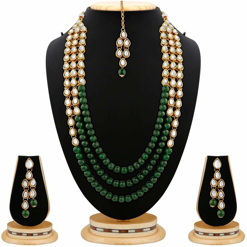 green jewellery set flipkart