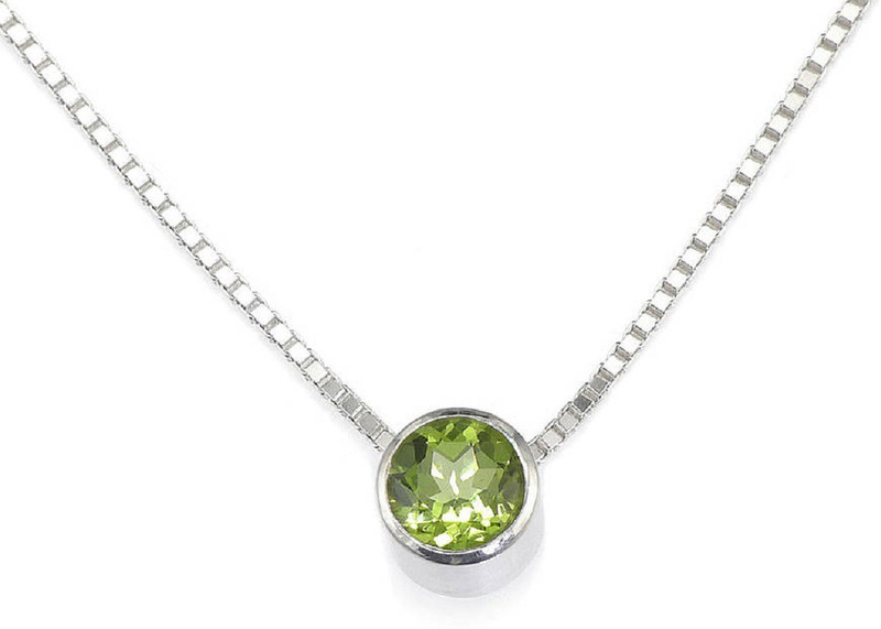 silver peridot necklace