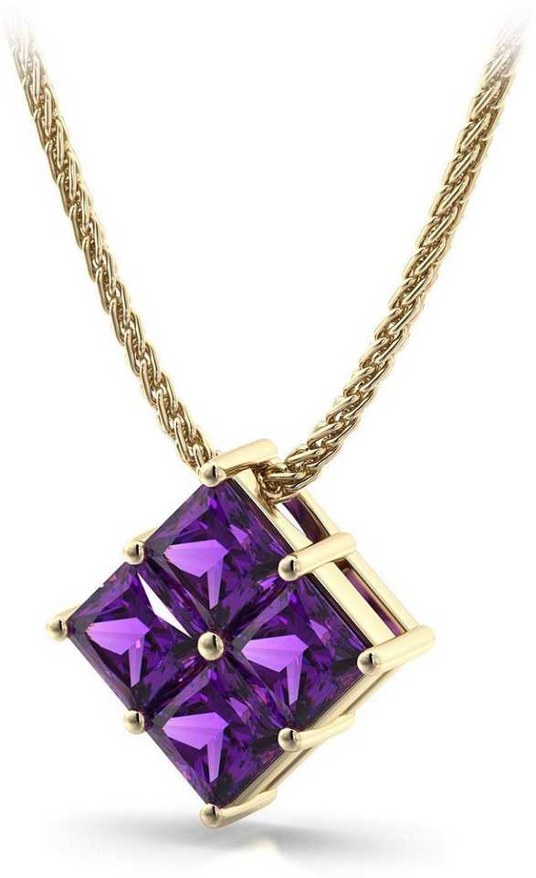 Sandlewood and Amethyst gold plated necklace