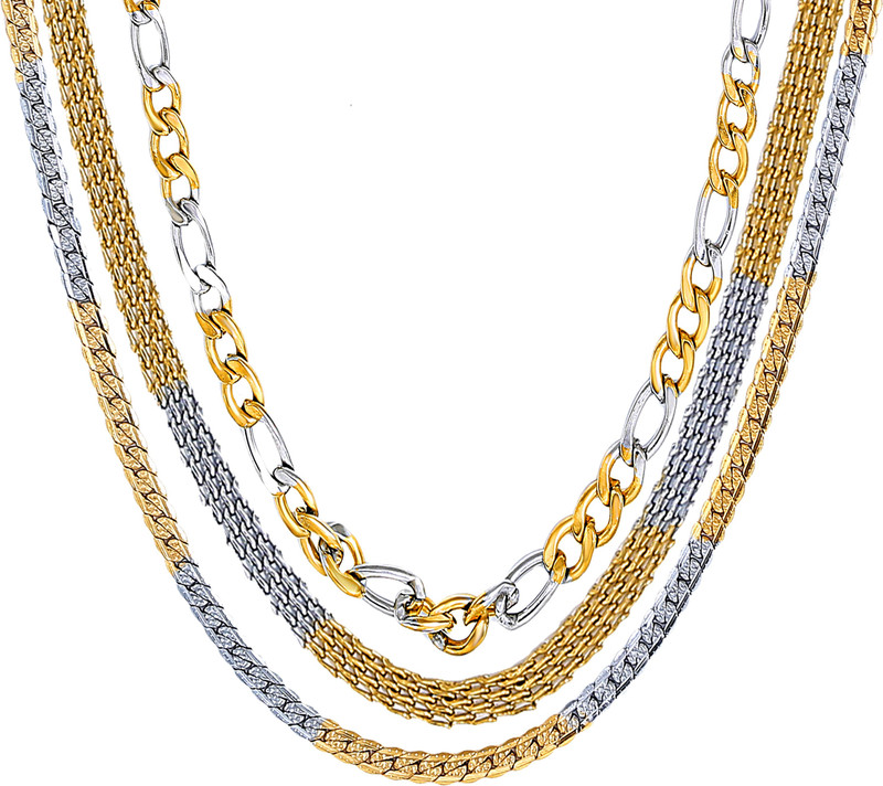 Divastri Golden Silver Necklace Chains 