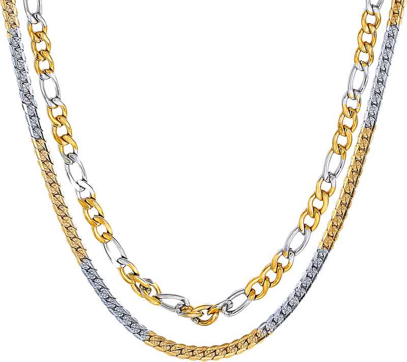 Divastri Golden Silver Necklace Chains For Boys Mens Girls Women