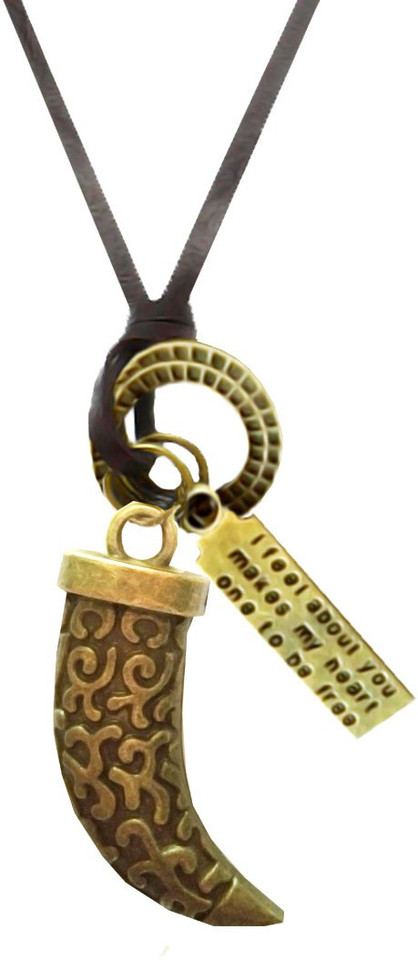 Sashrut Jewels Lion Nail Leather Chain 