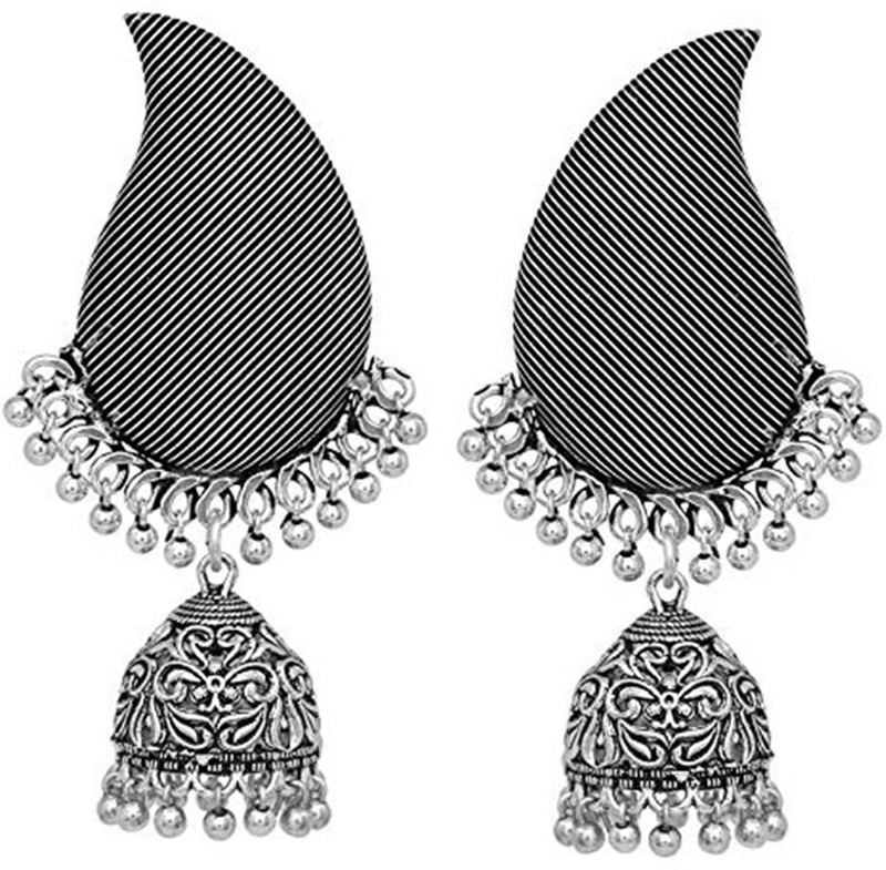 black ball drop earrings