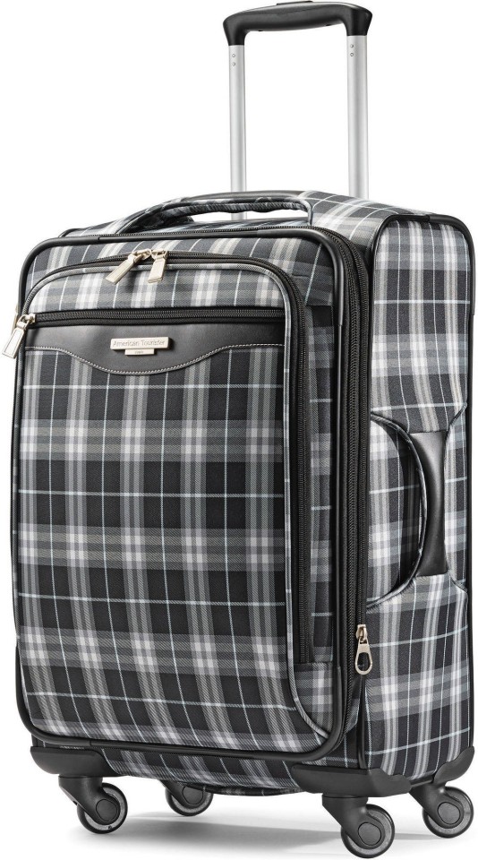 american tourister plaid luggage