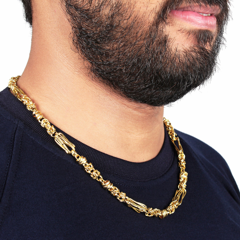Thrillz Golden Gold Men Chain Jewellery 