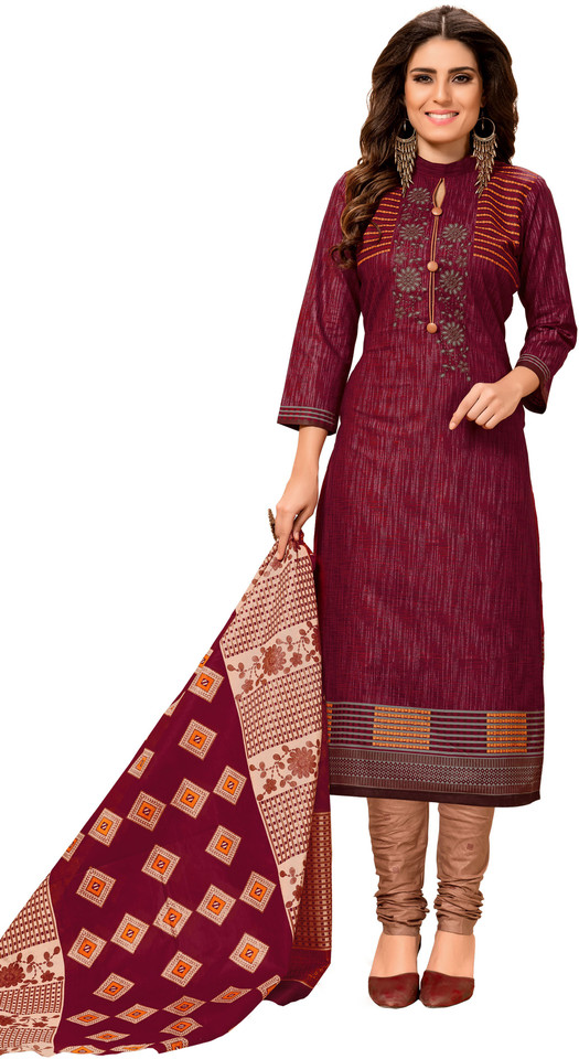 Cotton Self Design Salwar Suit Material 