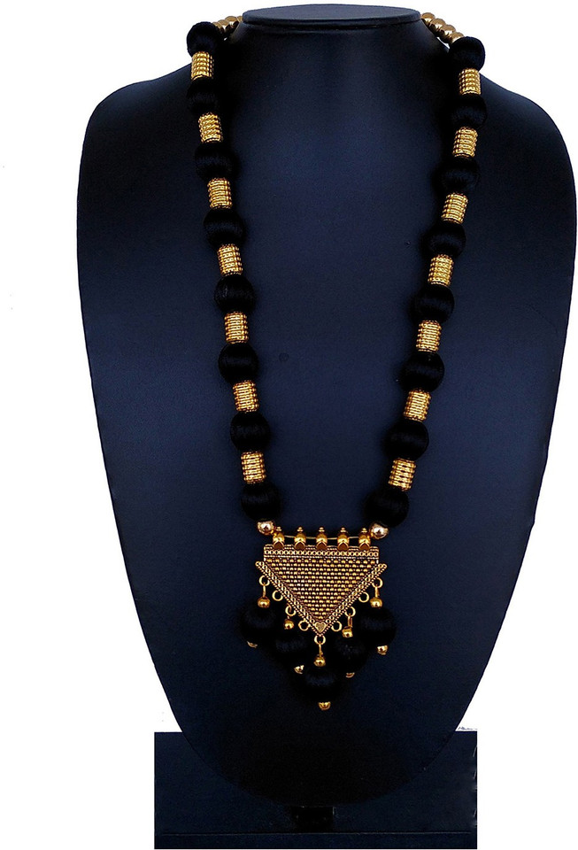 Akshara Silk Thread Necklace Silk Dori 
