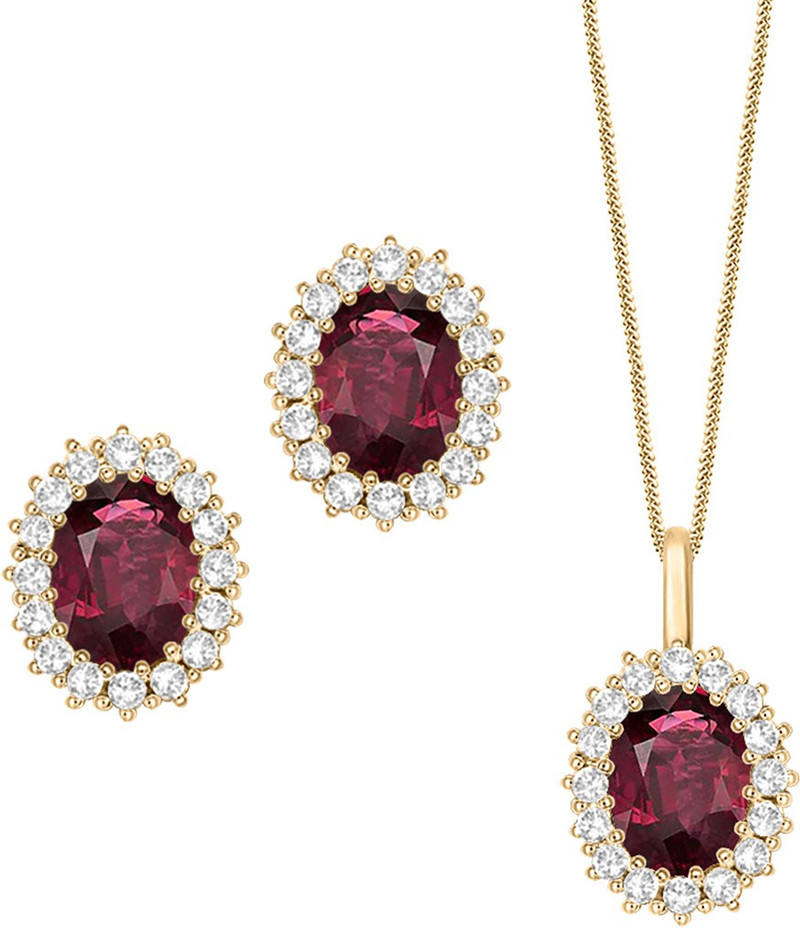 SilverDew Oval Earring Pendant Oval Cut 
