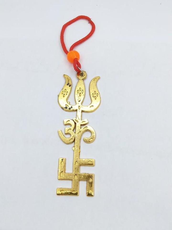 Trishul om hot sale swastik locket