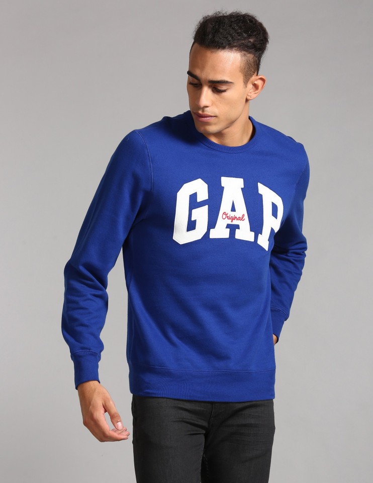 gap full sleeve applique men sweatshirt