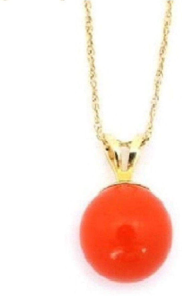 red coral pendant gold