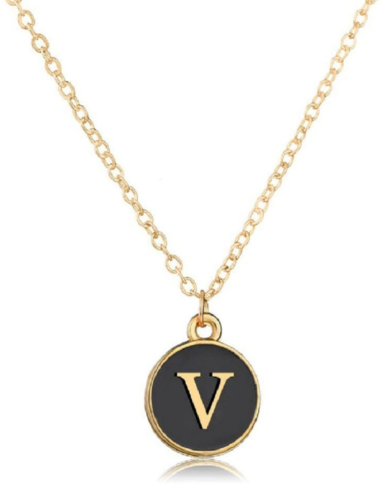 Fashion Round Alphabet Letter V Pendant 