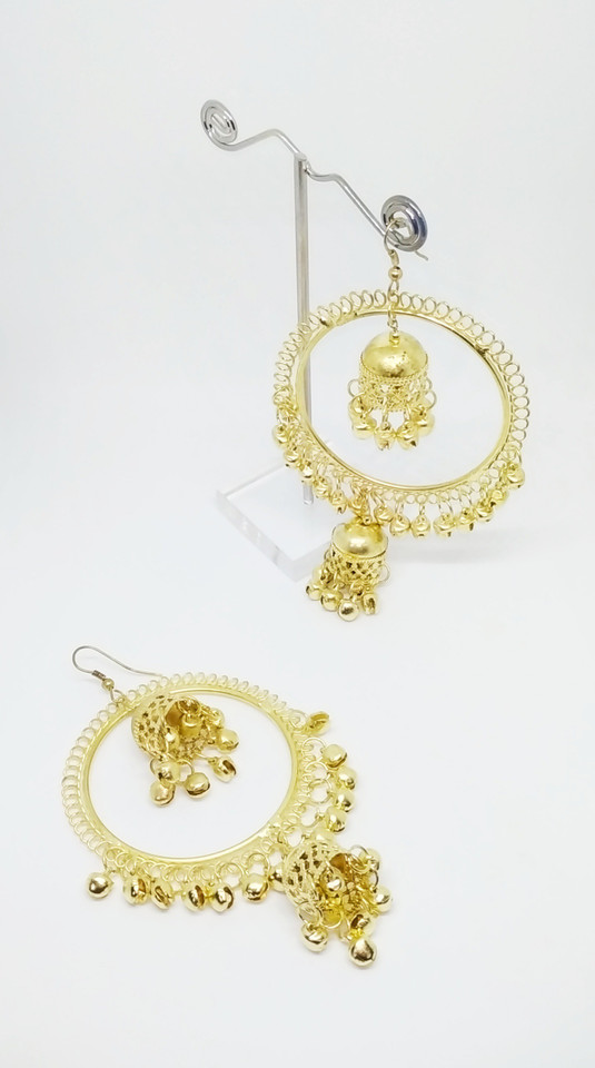 2 layer gold jhumka
