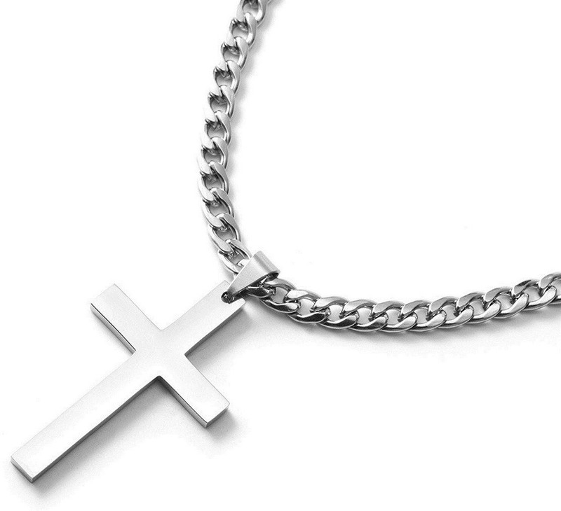 CEYLONMINE Jesus Cross Pendant Silver 