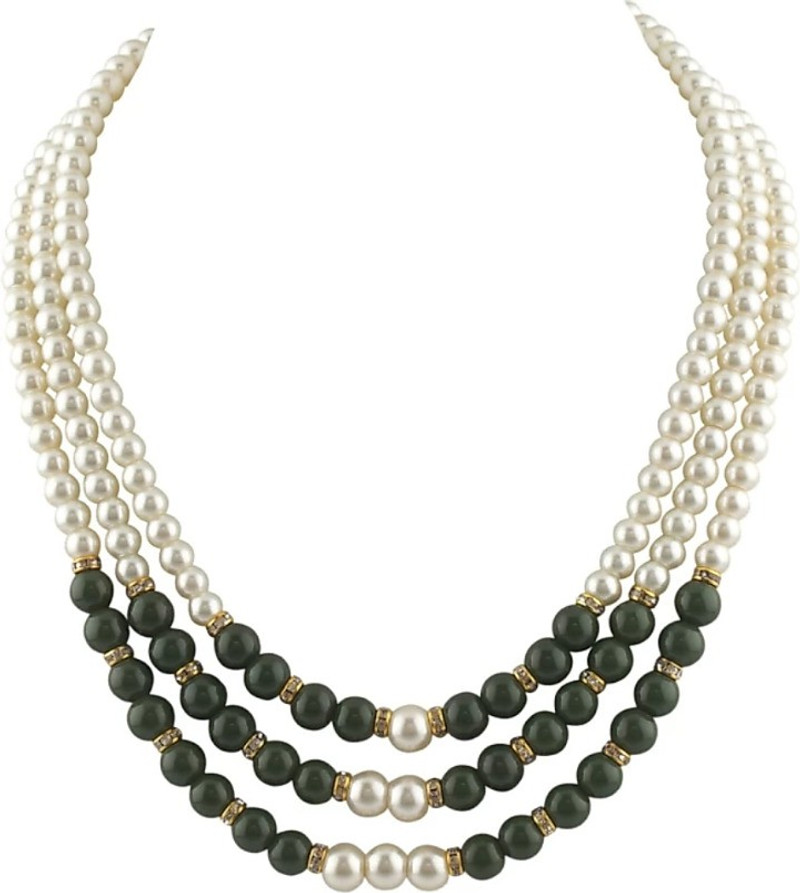 SMJ Pearl Beads Three Layer Necklace 