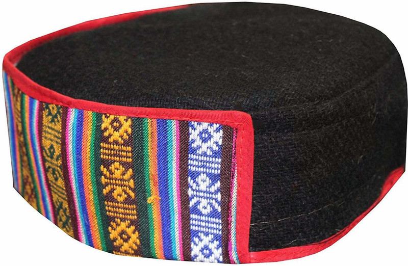 Tritika Self Design Himachali Cap Black 