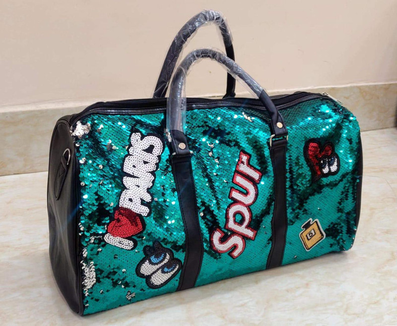large sequin duffle bag
