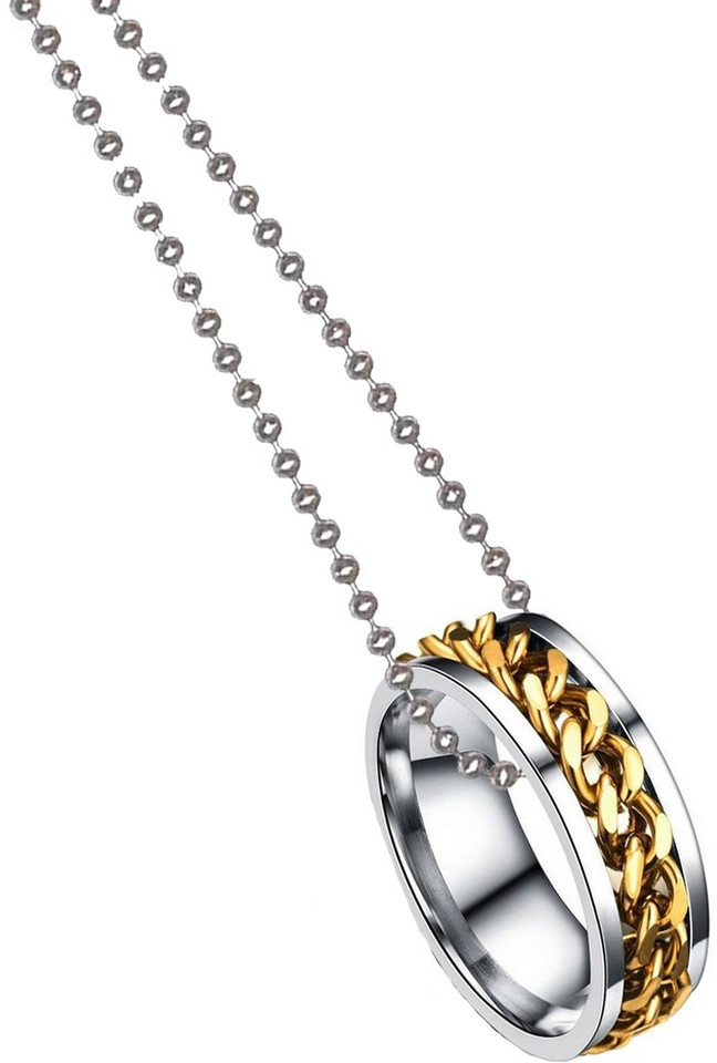 Sorellaz Mens Golden Chain Ring Bead 