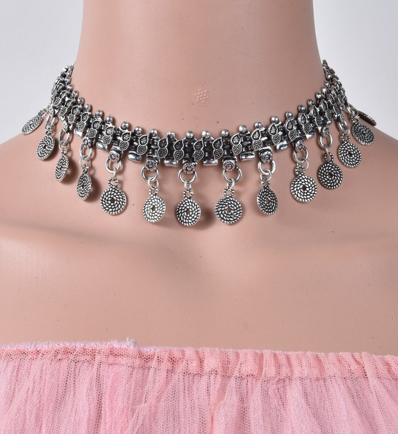 candid artwork GERMAN SILVER CHOKER 