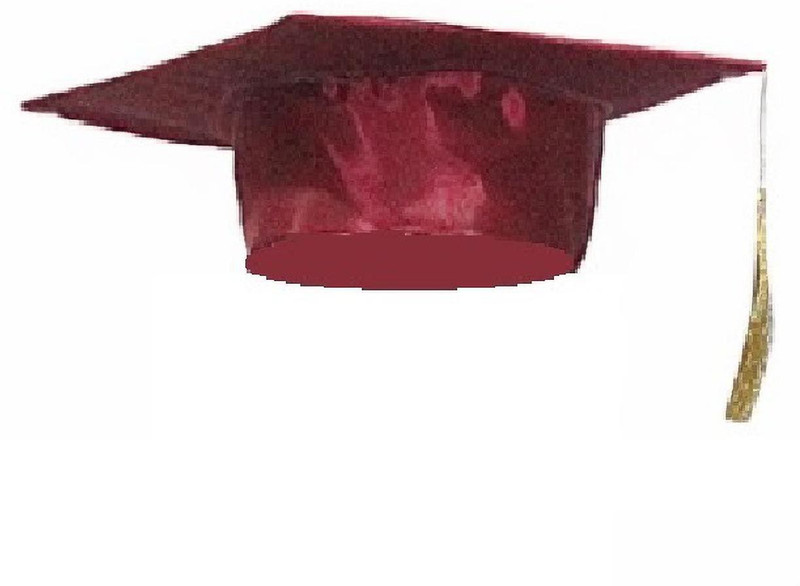 maroon graduation cap
