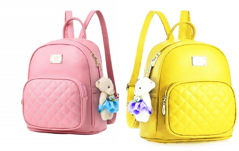 pink yellow backpack