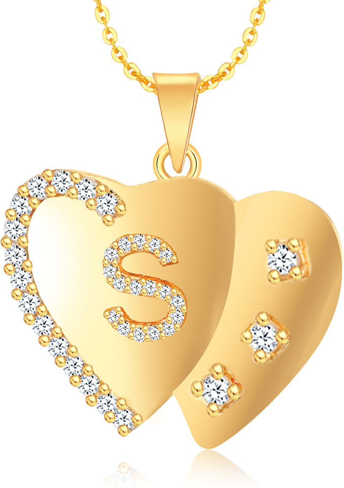Kanak Jewels Double Heart Locket Letter 