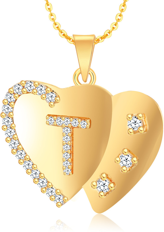 Kanak Jewels Double Heart Locket Letter 