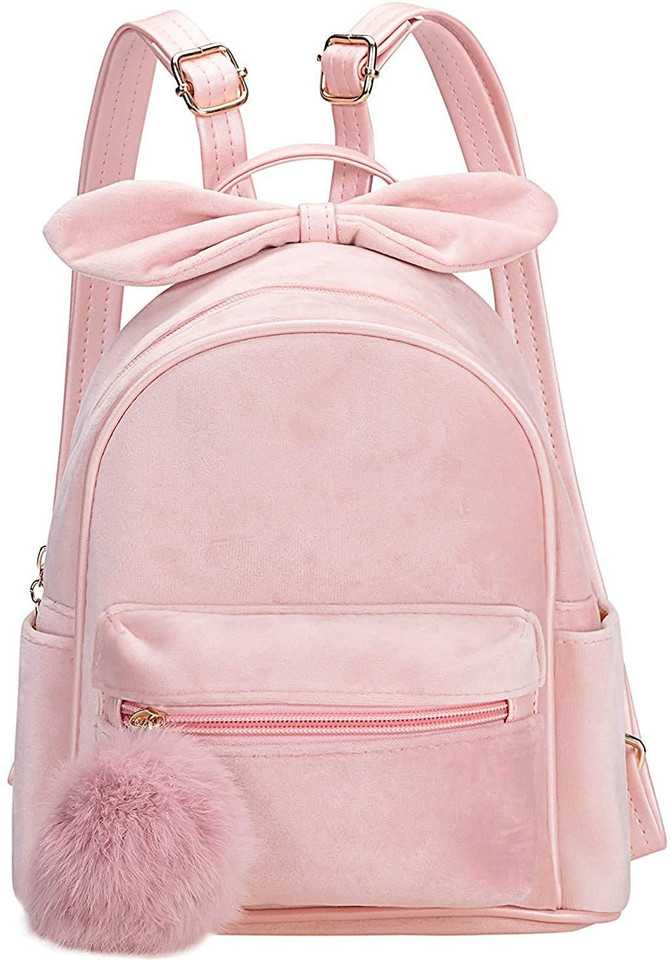 small pink rucksack