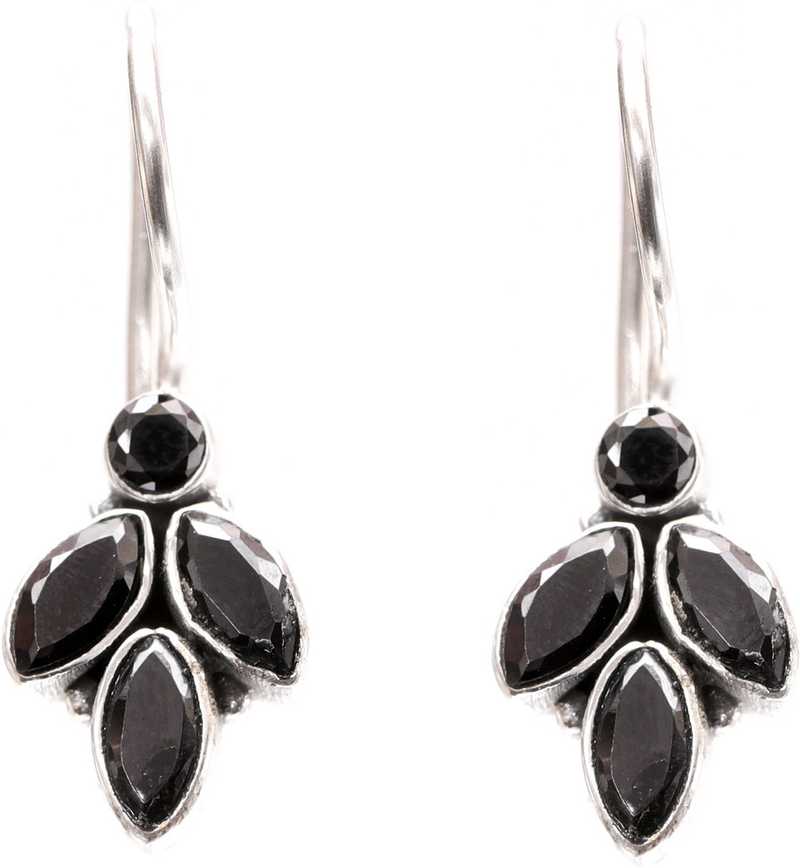 Onyx and Silver for Women/'s Hanging Earrings