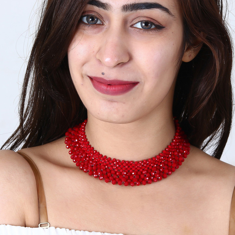 AHOORA Ethnic Glass Beads Choker 