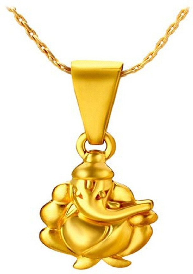 KUNDLI GEMS Ganesha Pendant Gold Locket 