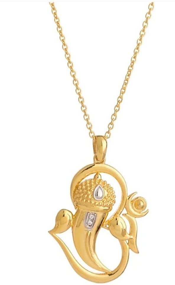 OM Ganesh Pendant Locket Gold-plated 