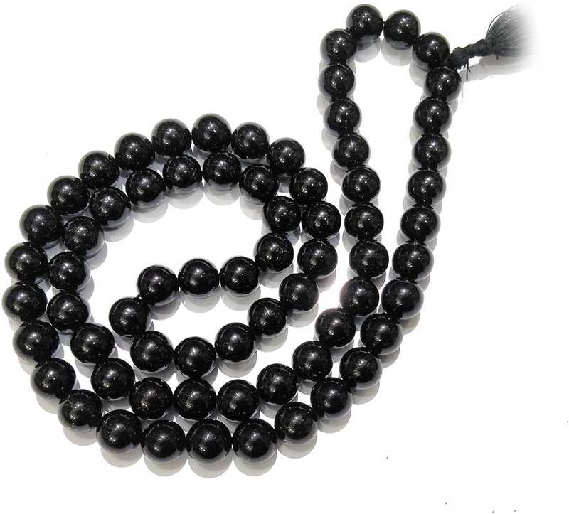 Crystu Black Onyx Mala 10 Mmround 66 Beads Mala Semi Precious Gemstone Crystal Necklace Reiki Healing Stone Mala Jap Mala 26 Inch Approx For Unisex Onyx Crystal Beads Crystal Chain Price In