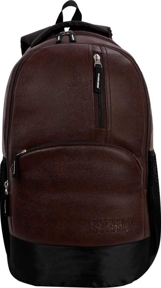 Fast Fashion Medium 30 L Laptop Backpack ANTI THEFT FAUX LEATHER  (Brown)