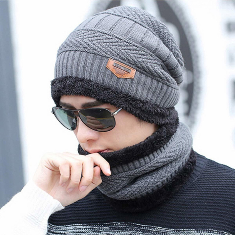 Soft Warm Fur Knit Hat Scarf 
